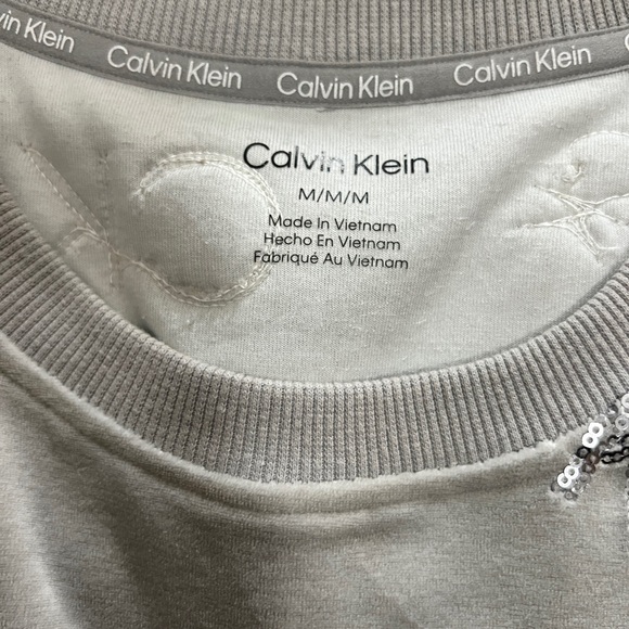 Calvin Klein Light Gray Sweatshirt with Logo Detail - Picture 4 of 4